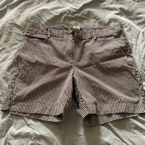 Size 14 Lands End Black & White Check Plaid Shorts